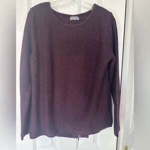Market & Spruce Women’s Long-Sleeve Crewneck Sweater in Deep Plum